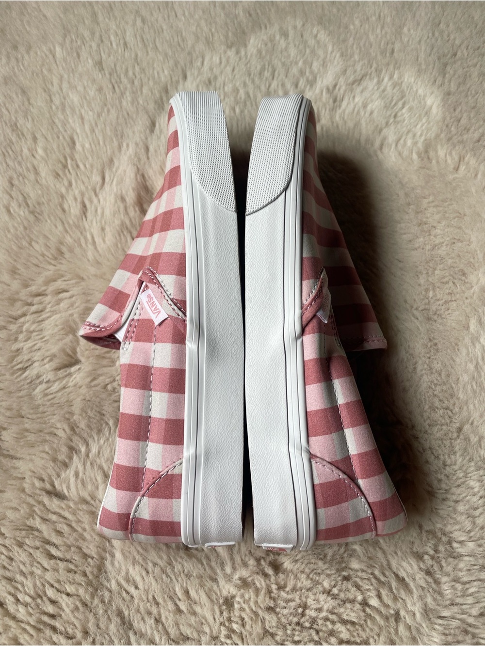 Vans | Gingham Rosette Pink & White Sneakers | 9.5 - Picture 7 of 11